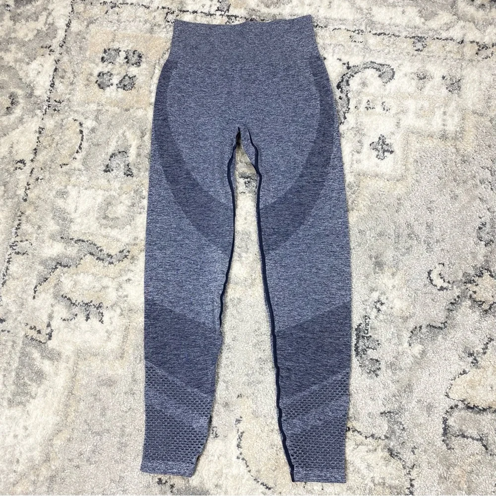 VS PINK Seamless Mesh Laser Cut Leggings Blue Gray Small - Picture 2 of 7